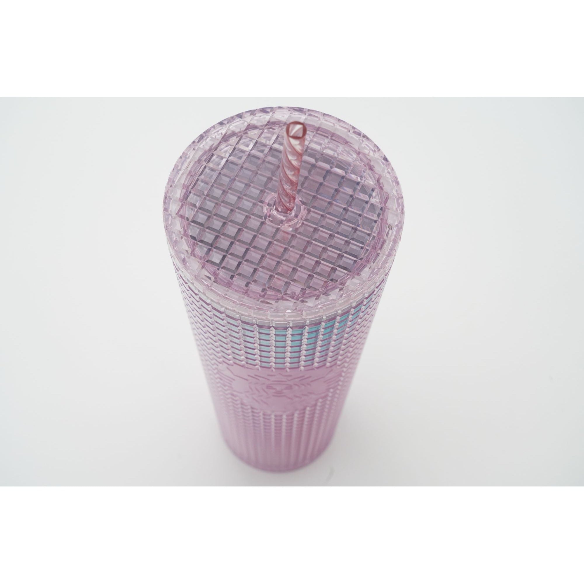 Starbucks 2021 Summer Pink and Blue Grid Kaleidoscope 24 oz Venti Tumbler