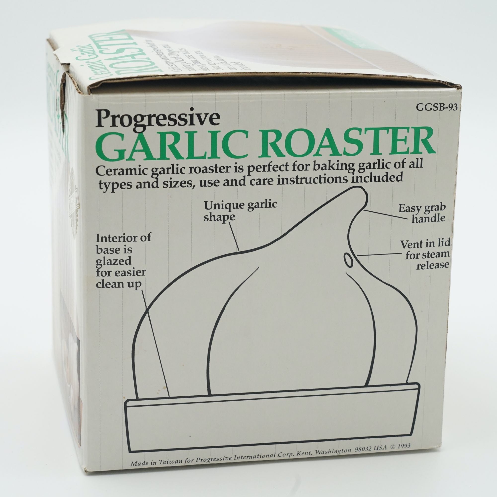 Vintage Progressive International Ceramic Garlic Roaster for Baking Garlic