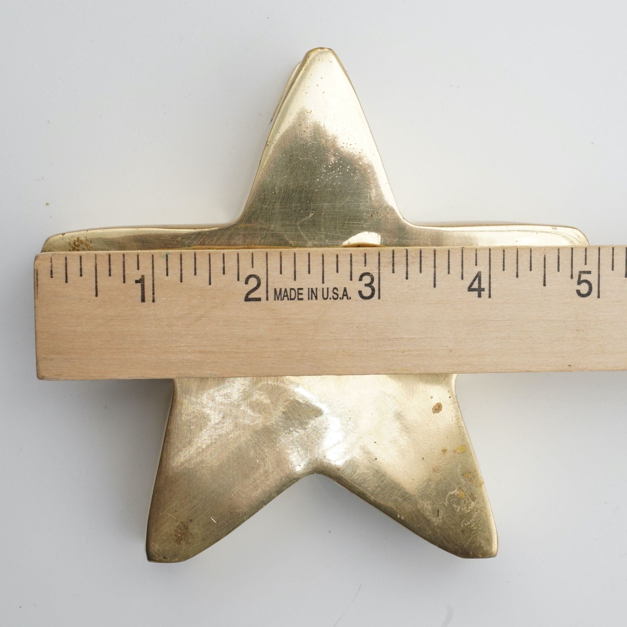 Brass Star Shaped Christmas Candle Holder - Peace