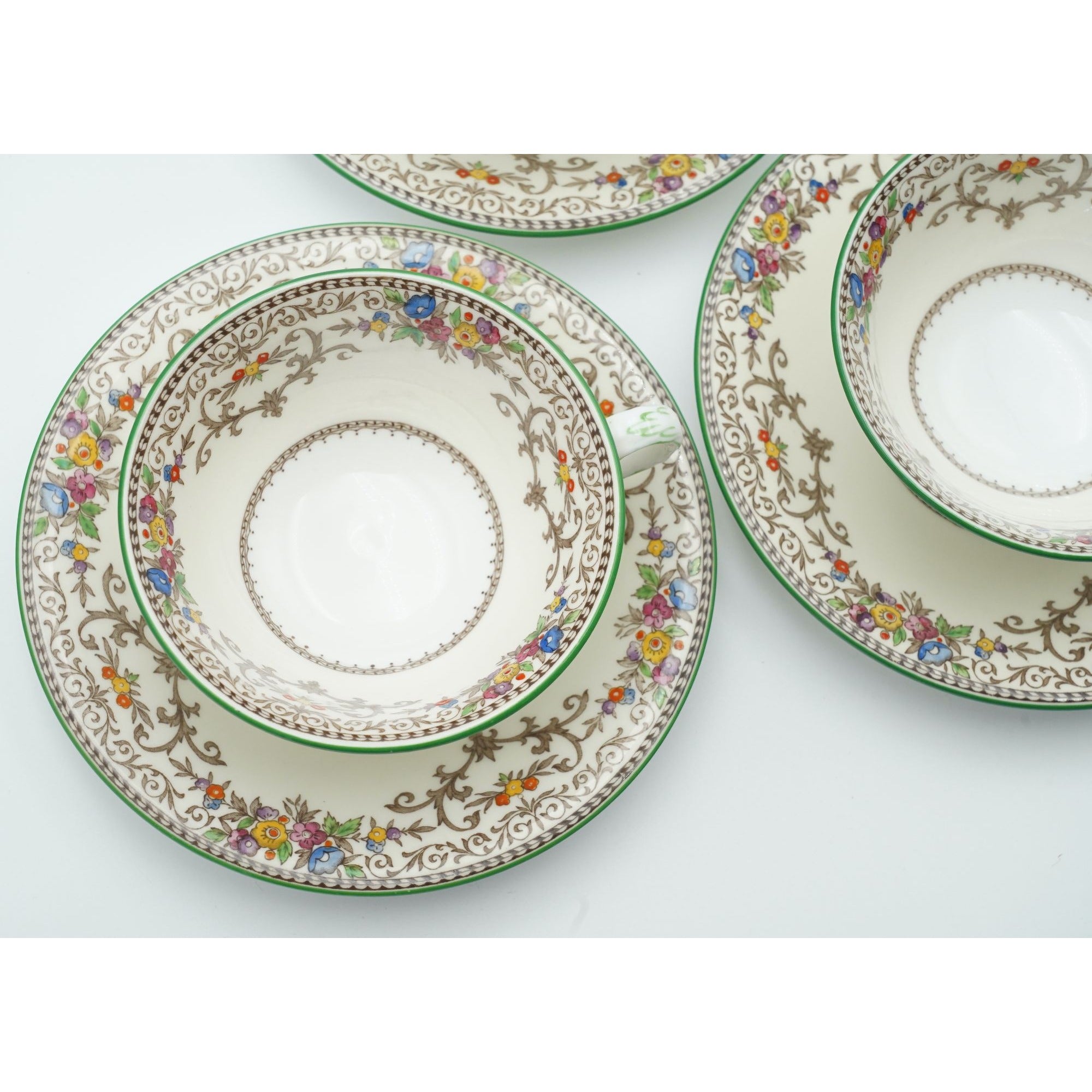 Minton Shaftesbury Footed Cups & Saucers Set of 4 England