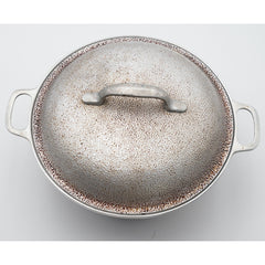 Vintage Silver Seal Hammered Finish Cast Aluminum Dutch Oven with Lid 10" W