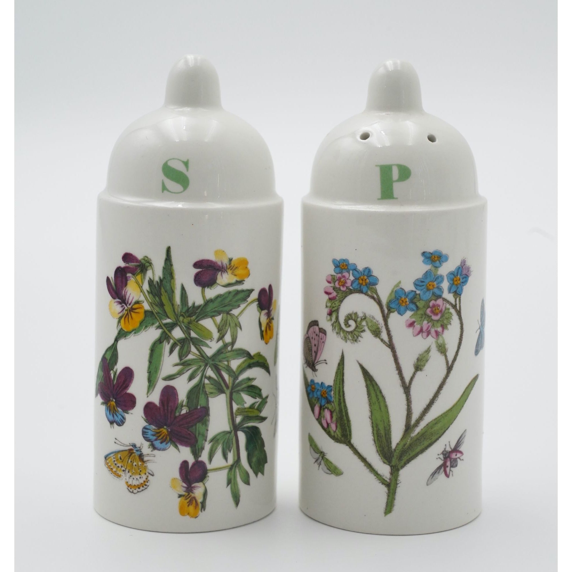 Portmeirion Botanic Garden Vinegar and Oil Bottles, Salt and Pepper Shakers Set