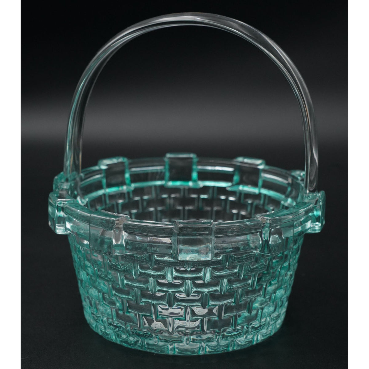 Williams-Sonoma Clear Glass Woven Easter Basket Round