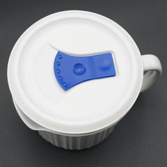 CorningWare French White Stoneware Soup Mug & Vented Plastic Lid 20 oz