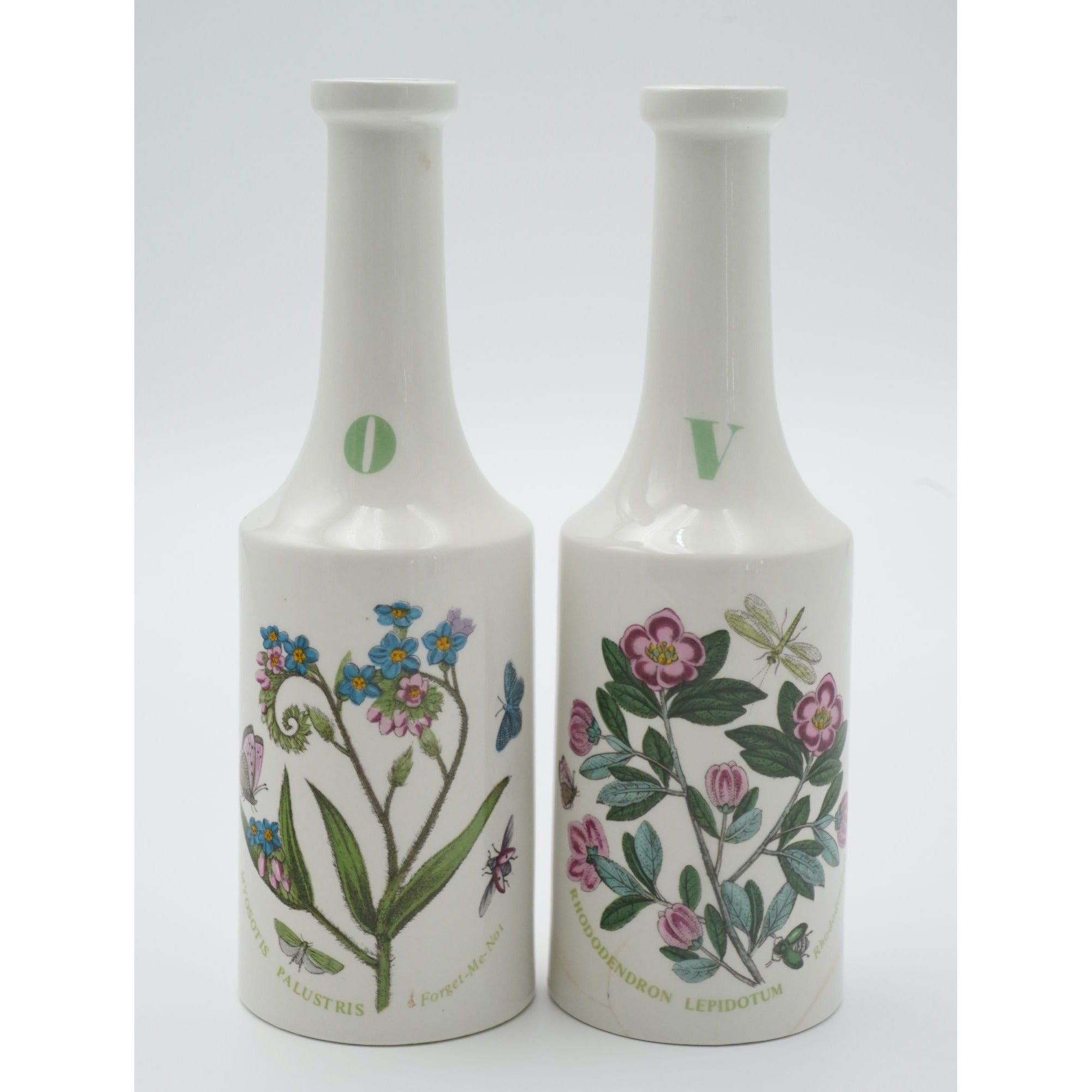 Portmeirion Botanic Garden Vinegar and Oil Bottles, Salt and Pepper Shakers Set