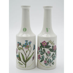 Portmeirion Botanic Garden Vinegar and Oil Bottles, Salt and Pepper Shakers Set