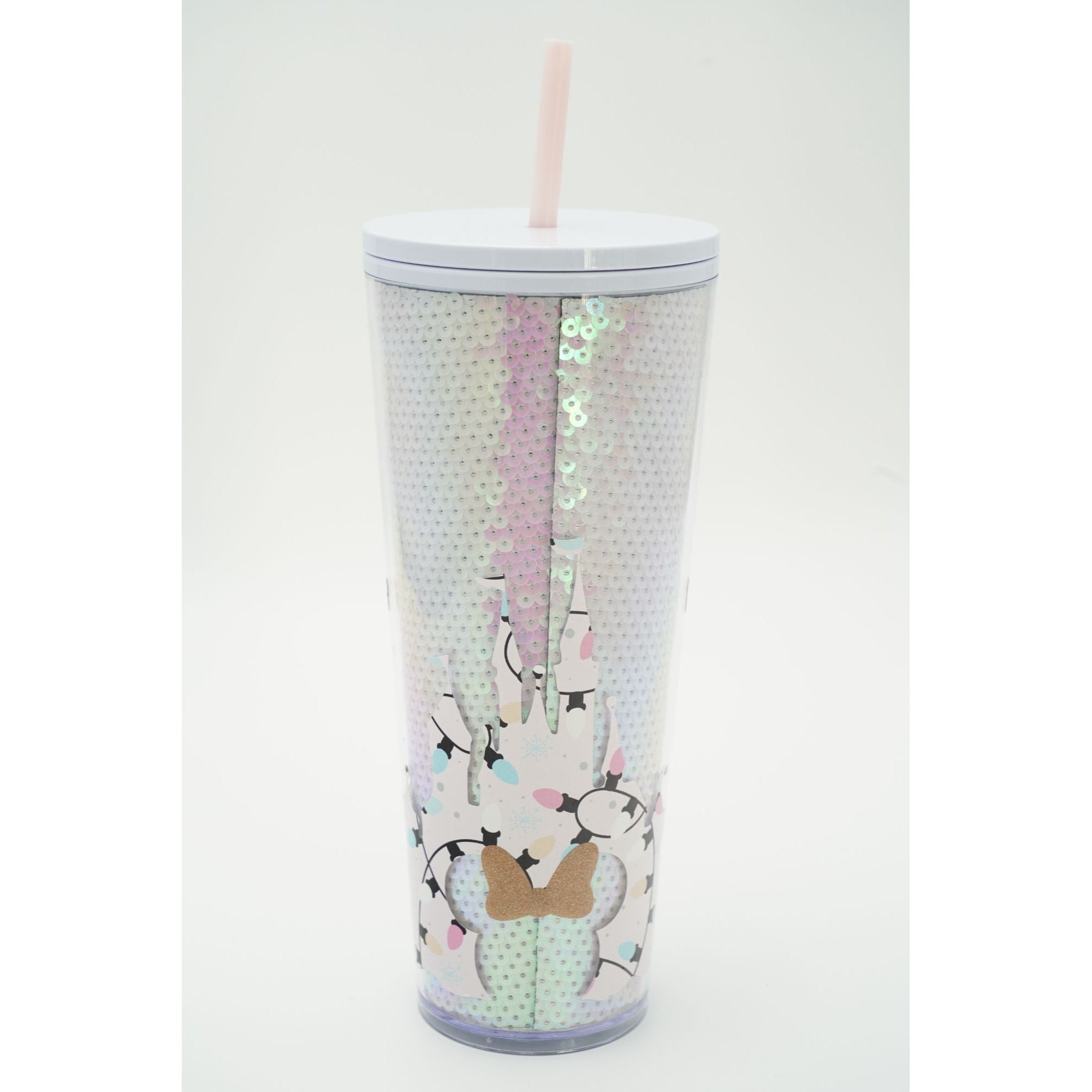 Starbucks Disney Mickey Mouse White Sequin Venti 24oz Tumbler