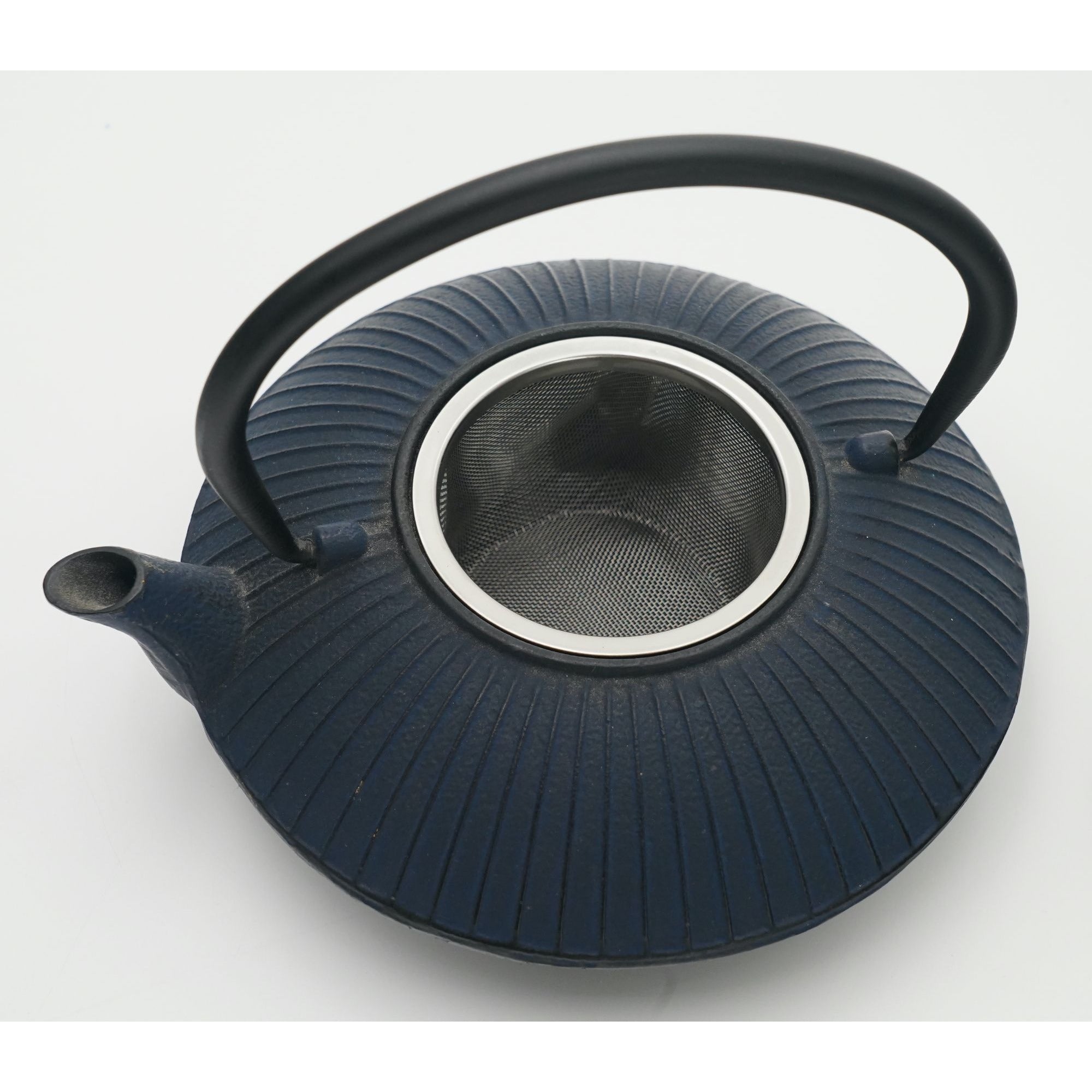 Dark Blue Cast Iron Teapot Porcelain Enamel Coating Inner Surface & Tea Strainer