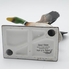 Porcelain Mallard Duck Figurine Birds in Flight Collection Flight of the Mallard