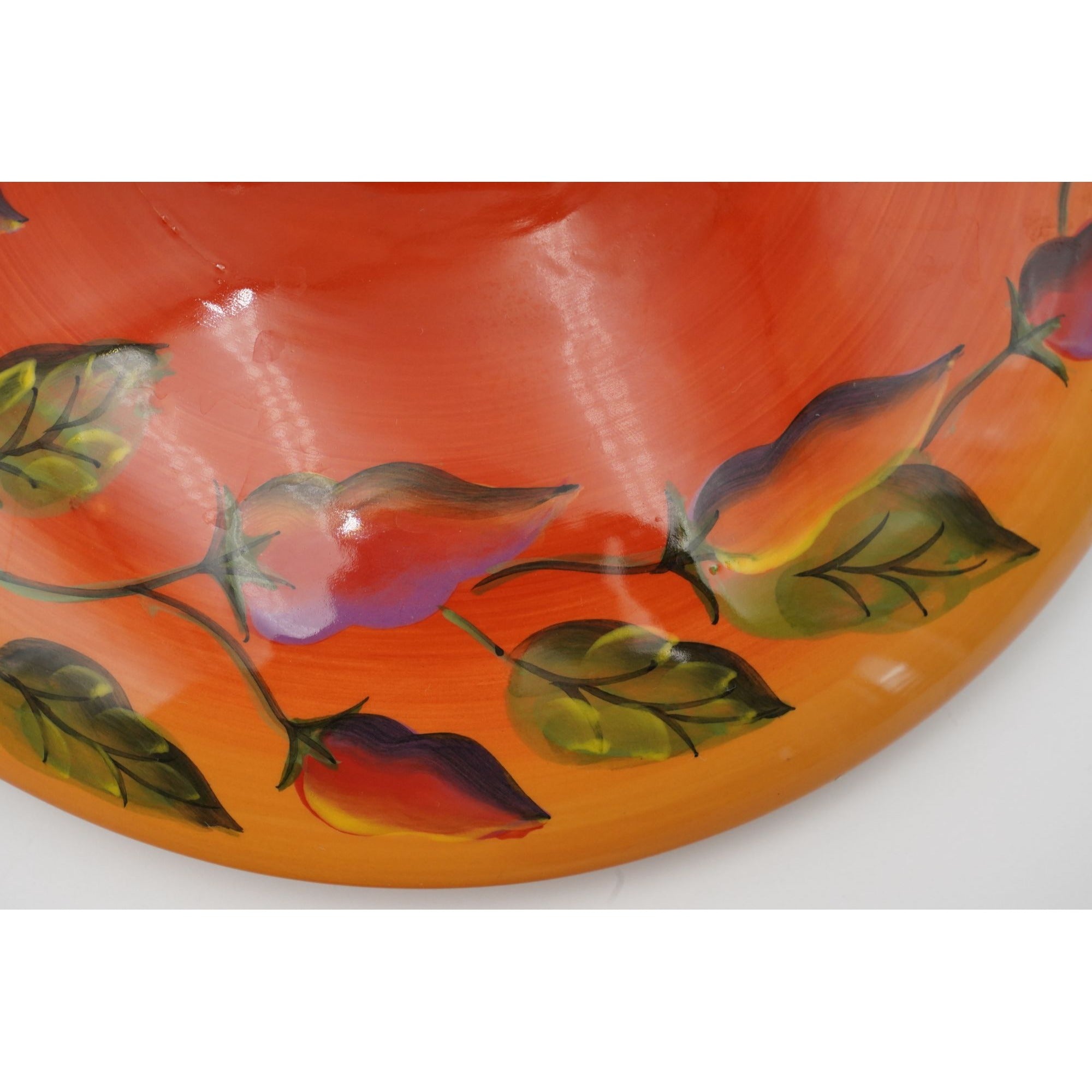 Clay Art Hand Painted Chili Fiesta Ceramic Tortilla Warmer Dish with Lid 9.75" D