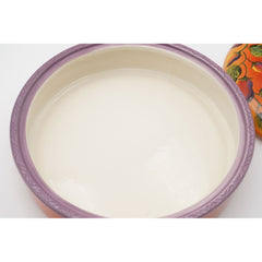 Clay Art Hand Painted Chili Fiesta Ceramic Tortilla Warmer Dish with Lid 9.75" D