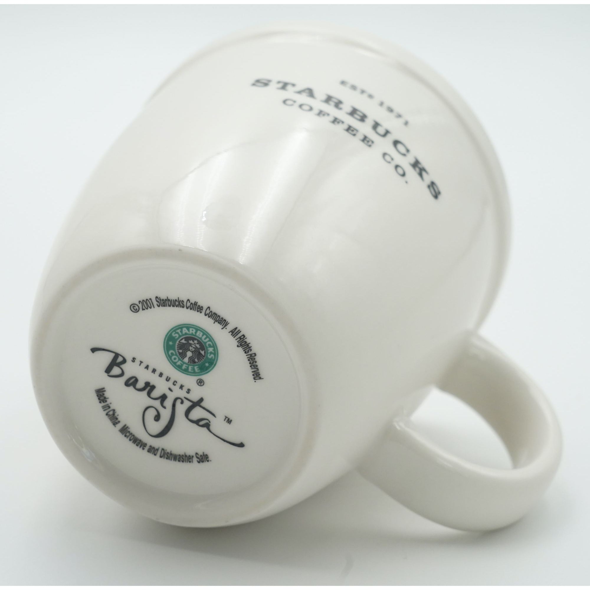 Vintage Starbucks 2001 Barista White Coffee Mug