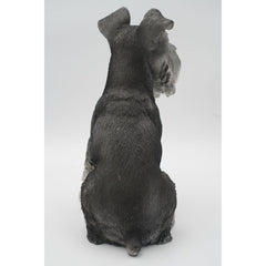 Large Sitting Realistic Schnauzer Puppy Dog Figurine Resin 12.5"