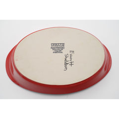 Cerutil Stoneware Portugal Oval Casserole / Baking Dish Red White 11.5" x 7.25"