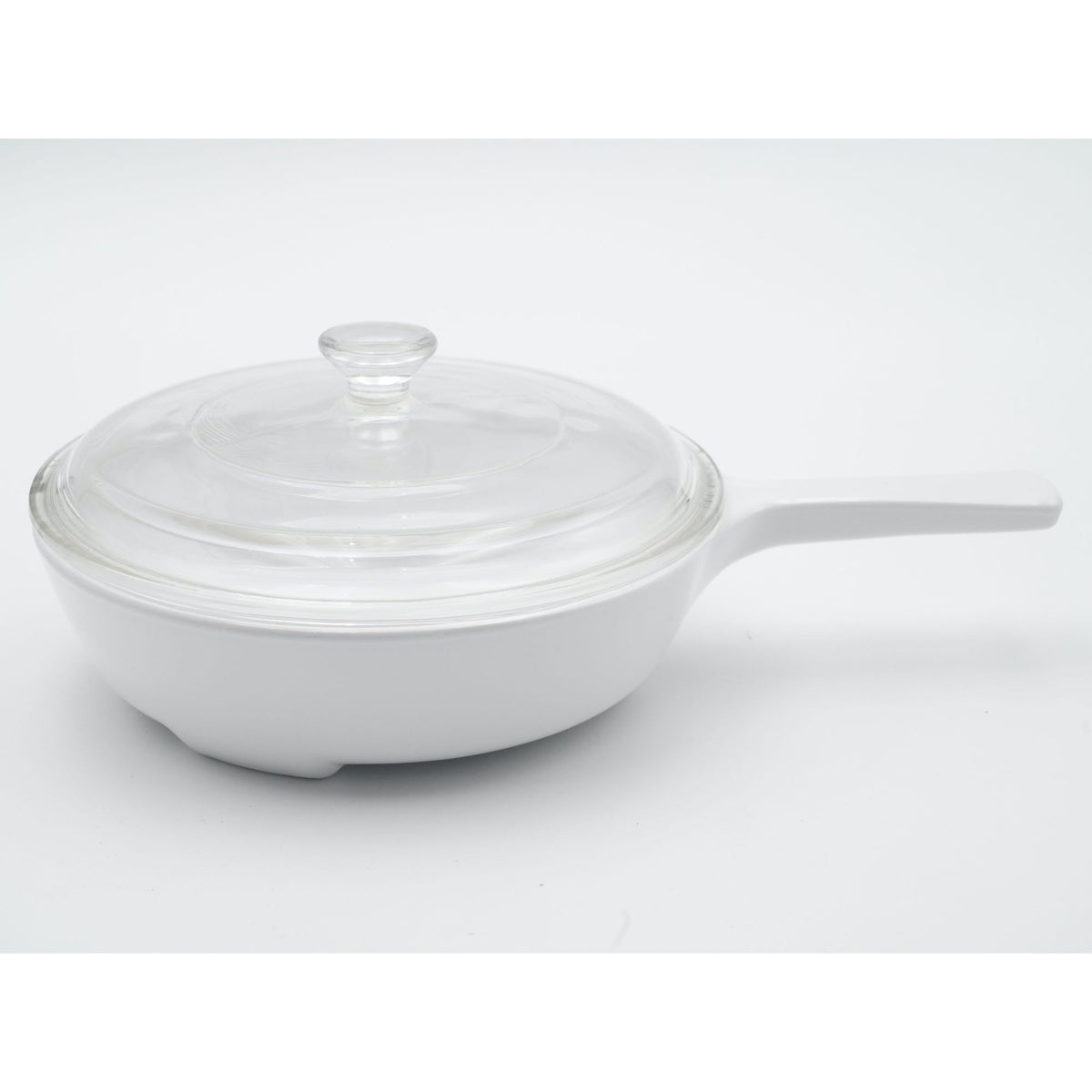 Corning Ware MW-83-B White Coupe Microwave Menuette Pan with Lid 6.75"