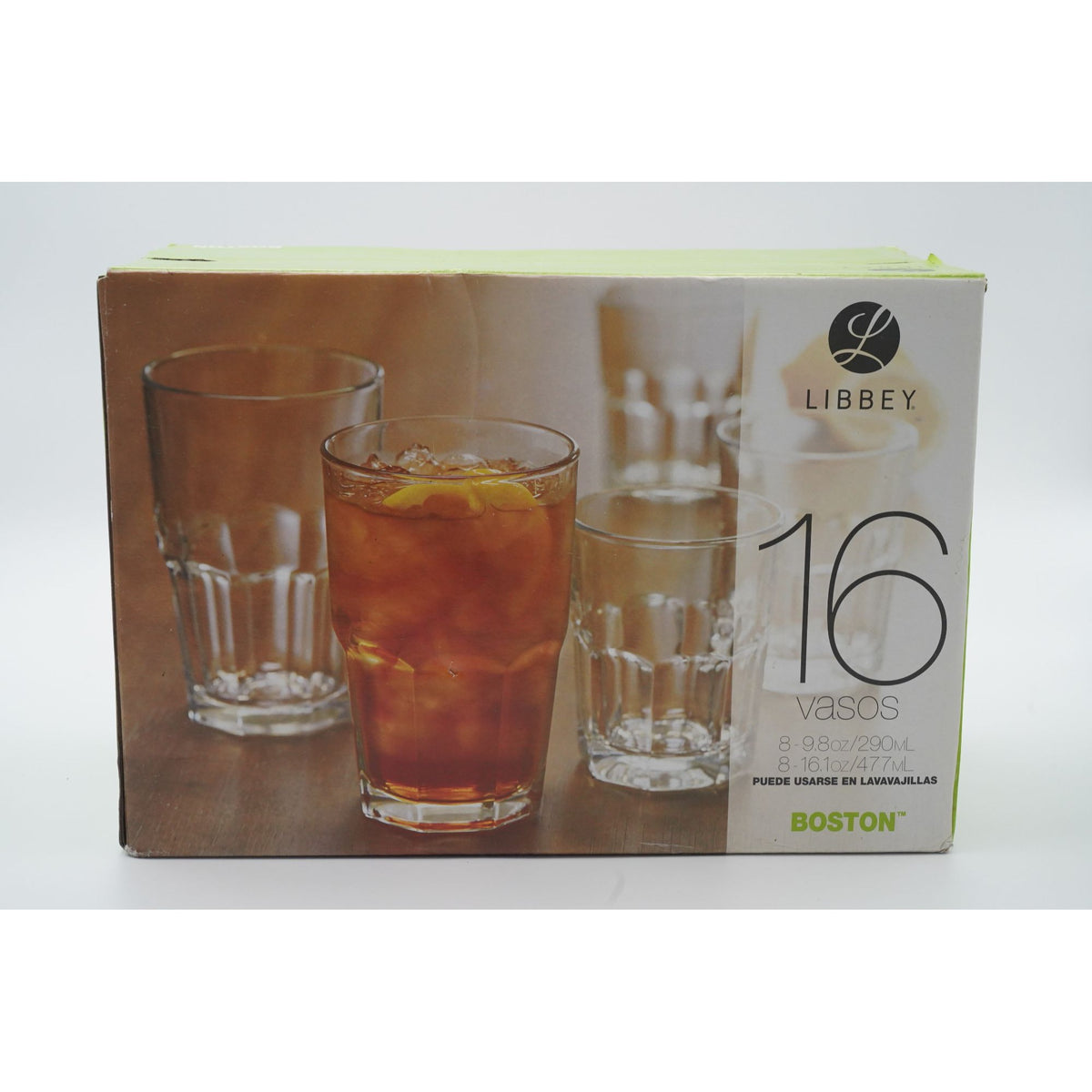 Libbey Boston VASOS Drinking Glasses 16-Piece Tumblers and Rocks Glasses Set